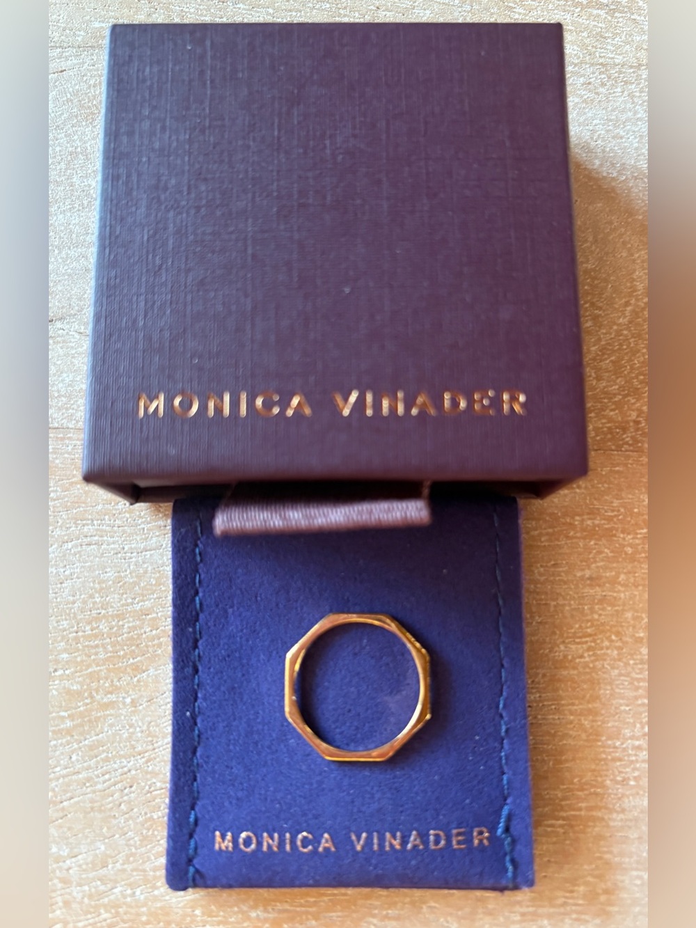 Monica Vinader Octagon Stacking Ring 
Sz 6
